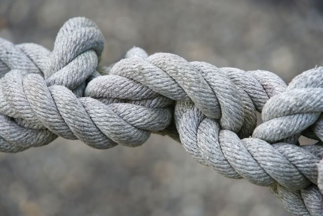 結んだロープ